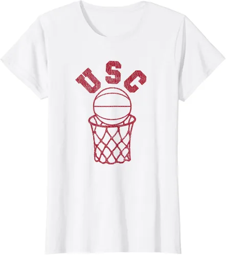 Vista 19 de USC USC Basketball Trojans - Camiseta de aro estilo retro de los años 80
