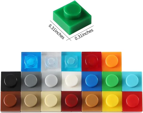 Vista 5 de Basic 1000 Piezas Placa 1x1 Ladrillos Creativos 20 Colores Piezas Conjunto de Bloques de Construcción y Juego Juguete Compatible con 3024 Accesorios