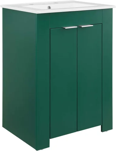 Vista 12 de Modway Maybelle - Tocador de baño (24 pulgadas), color verde y negro Verde Negro