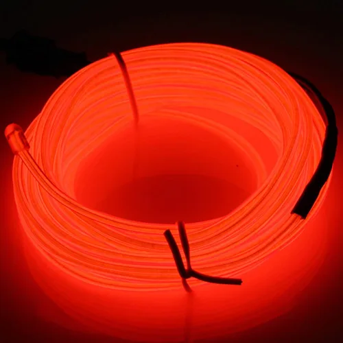 Vista 20 de JIGUOOR - Tira de luces de neón brillantes con cable EL y paquete de baterías, de 9.8 pies, 360 ° de iluminación, para bricolaje, festivales, Azul