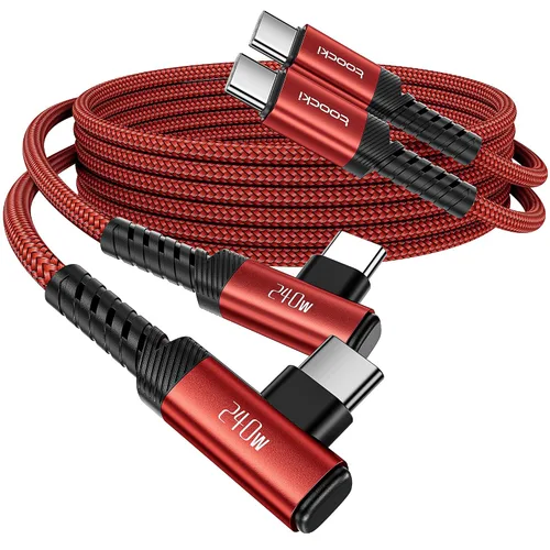 Vista 21 de Cable USB C [Paquete de 2, 1 mt] Carga rápida de 240 W tipo C, cable USB 2.0 trenzado de nylon para iPhone 17 16 15 Pro Plus Pro Max Air, iPad Pro