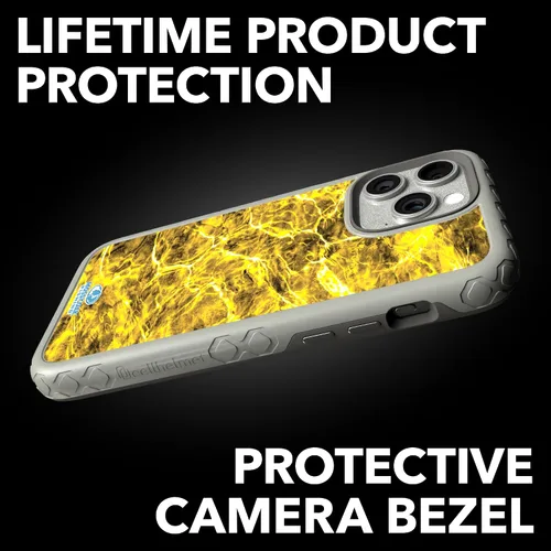 Vista 4 de cellhelmet Mossy Oak Agua Yellowfin Funda de doble capa en gris diseñada para iPhone 13 Mini a prueba de golpes y caídas, duradera, como se ve