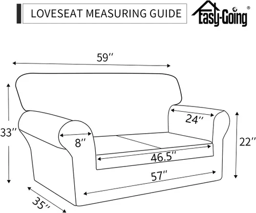 Vista 7 de Easy-Going Funda elástica de microfibra para sofá de 2 piezas, con elastano, suave y ajustable, protector de muebles lavable con parte inferior