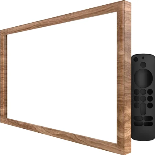 Vista 9 de Marco decorativo para Echo Show 15, funda de echo show 15, efecto de grano de madera oscura, protege tu eco show (grano de madera oscura)