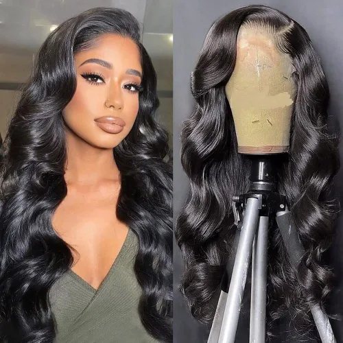Vista 16 de Pelucas de Encaje Frontal de 24 Pulgadas de Cabello Humano para Mujeres Negras 13x4 Pelucas de Ondas Corporales Sin Pegamento de Cabello Humano