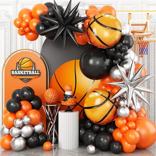 Vista 11 de Kit de arco de globos de Halloween con globos de estrella de explosión de calabaza de aluminio, kit de guirnalda de globos negros, naranjas y beige