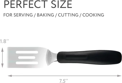Vista 2 de Espátula pequeña Mini volteador de acero inoxidable para uso en cocina Mini utensilio de metal para cocinar brownies, galletas, lasaña y más