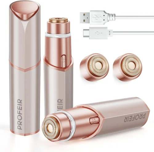 Vista 9 de Depilación facial para mujeres: Dispositivo eléctrico de depilación - Afeitadora facial recargable sin dolor para barbilla, labio superior y vello
