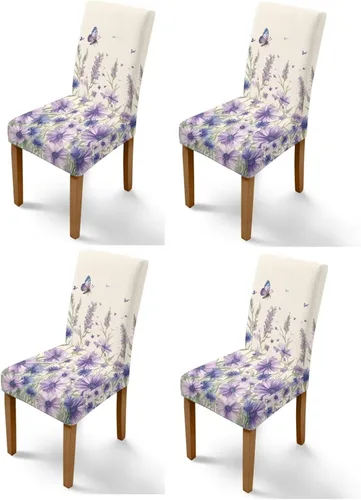 Vista 22 de Rnyleeg Juego de 1 funda para sillas de comedor con diseño de mariposa y rosa azul, elegante, suave, lavable, para cocina, hotel, ceremonia