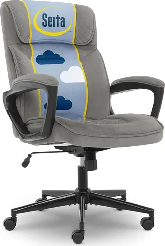 Vista 15 de Serta® Hannah Silla ejecutiva para oficina en casa, ergonómica de respaldo medio con soporte lumbar, cojín de asiento firme, almohadas corporales