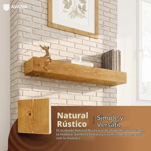 Vista 6 de Muestras de color de madera de pino natural Avana - Encuentra tu combinación perfecta para estantes de repisa - Muestras de madera auténticas - 5