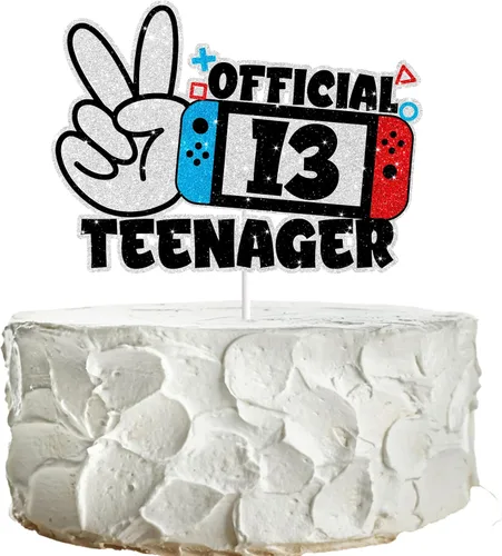 Vista 2 de Decoración de pastel de videojuegos para niños y niñas, feliz cumpleaños 13, suministros de fiesta temática nivel 13 desbloqueado, decoración