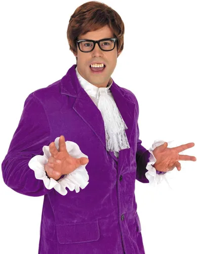 Vista 2 de fun shack Disfraz Swinger de los años 60 para hombre, disfraz de espía de los años 60, trajes de los años 60 para hombre, disfraces de Halloween