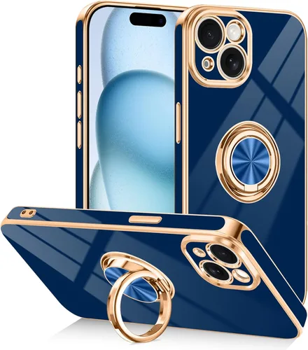 Vista 24 de Funda diseñada para iPhone 17 Pro Max con soporte de anillo, color azul