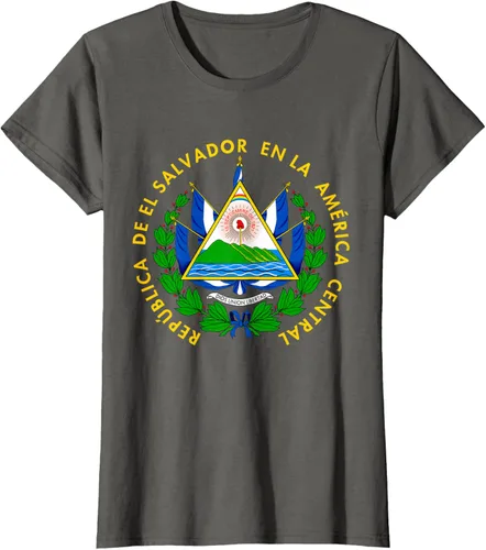 Vista 8 de Camiseta con diseño de emblema de la bandera de El Salvador