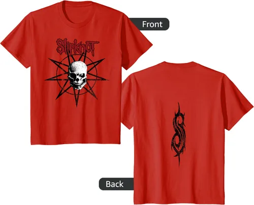 Vista 6 de Slipknot Skull playera Estrella, hombre 2XL, Jaspeado oscuro Asfalto