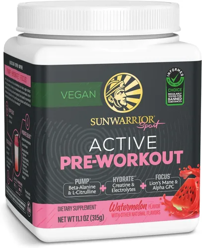 Vista 8 de Sunwarrior Bebida energética en polvo para antes del entrenamiento, suplemento vegano a base de plantas, hidrata, concentración, resistencia