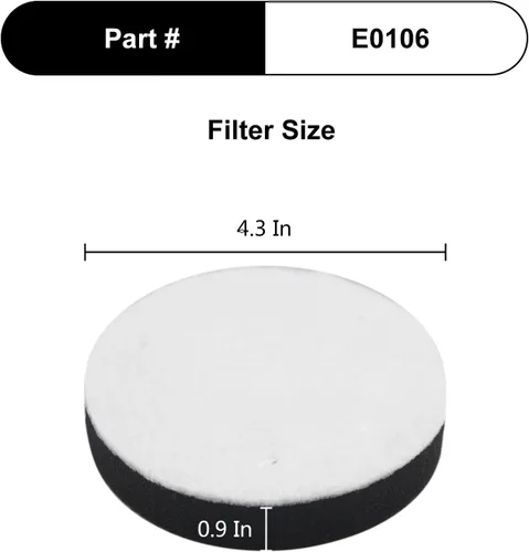 Vista 2 de Filtro de repuesto para aspiradora vertical compacta sin bolsa Eureka NEU10AE4 NEU10AE5 NEU110 NEU100 NEU102 NEU10AE2 Airspeed Compact sin bolsa