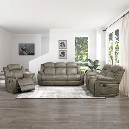Vista 16 de Lexicon Juego de 2 piezas para sala de estar reclinable, asientos de cine en casa, sofás tapizados de microfibra pulida manual, sofá de caravana