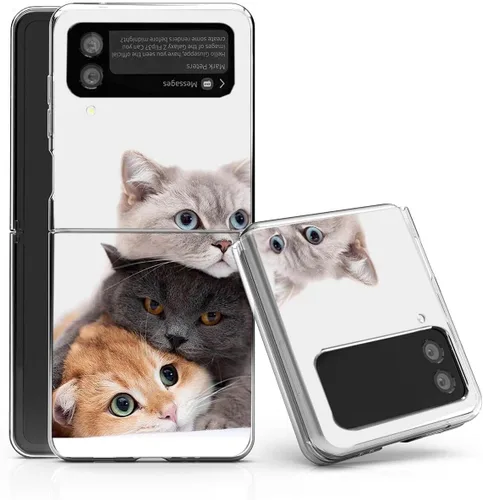 Vista 14 de Bcov - Funda rígida para Samsung Galaxy Z Flip 3 5G, diseño de gato negro, funda protectora sólida a prueba de rayones y resistente a los golpes