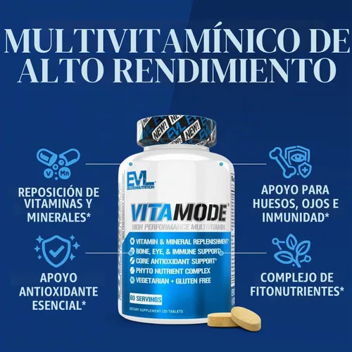 Vista 4 de EVL Advanced Daily Multivitamin - Multivitamínico diario avanzado para hombres con minerales esenciales, complejo de fitonutrientes y VitaMode