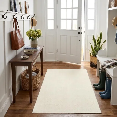 Vista 69 de LEEVAN Alfombra lavable para baño, alfombra tejida negra de 2 x 3 pies para entrada, alfombra de puerta delantera de algodón, alfombras pequeñas