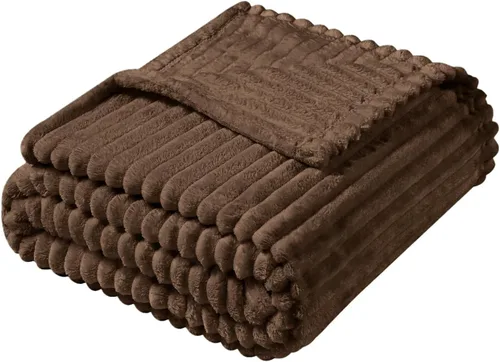 Vista 27 de Vessia - Manta de forro polar de franela (50x70 pulgadas), manta 3D de jacquard negra, esponjosa y cálida para sofá, sillón, cama, silla, 300GSM
