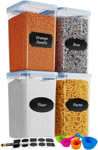Vista 14 de Chef's Path Recipientes herméticos extra grandes de almacenamiento de harina y azúcar con tapas, juego de 2, recipientes de despensa de 6.5L