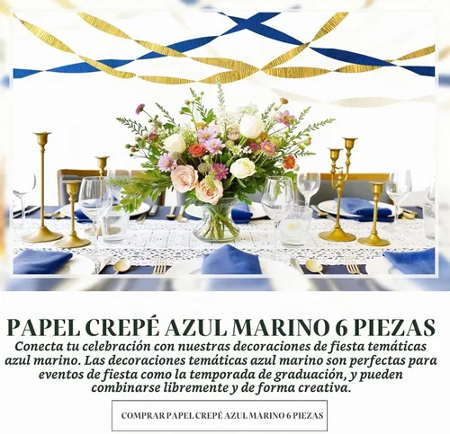 Vista 9 de NICROLANDEE Decoraciones de fiesta azul marino 6 rollos de serpentinas