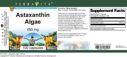 Vista 3 de Algas astaxantina - 450 mg (100 Cápsulas, ZIN: 519027)