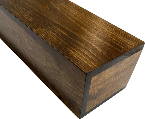 Vista 3 de U Pick Size & Finish - Mantel flotante de madera rústica para chimenea