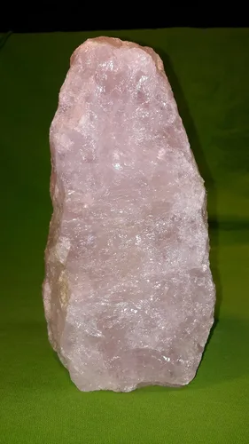 Vista 2 de Lámpara de cuarzo rosa rosa espécimen de cristal natural mineral áspero decoración luz de noche