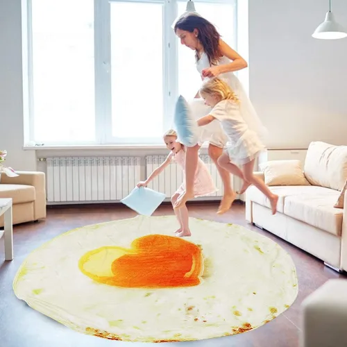 Vista 5 de Cobija gigante de tortilla de Burrito realista Manta de franela graciosa de bromas divertidas para regalos de Navidad o de Cumpleaños