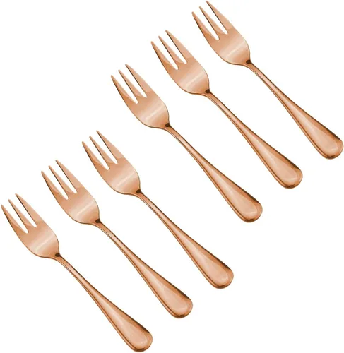 Vista 8 de Juego de 6 cubiertos de acero inoxidable de 5.5 pulgadas, tenedores para pastel de frutas, tenedores y tenedores para tartas de frutas