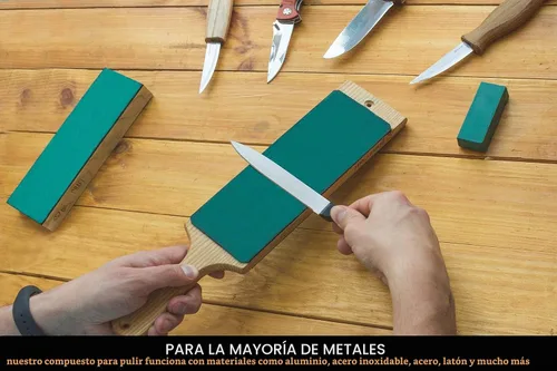 Vista 6 de BeaverCraft Compuesto de cuero Strop para afilar cuchillos - Compuestos de pulido verdes de 2 onzas - Compuesto de Stropping - Compuestos de pulido