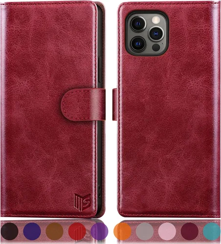 Vista 8 de SUANPOT Funda tipo cartera para iPhone 13 Pro Max 6.7 5G con bloqueo RFID, tarjetero y tarjetero, de piel sintética, a prueba de golpes, para Apple