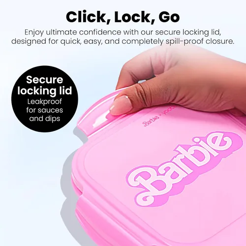 Vista 3 de Yoobi - Caja Bento rosa y paquete de hielo, 3 compartimentos, a prueba de fugas, snack 3-Compartment Design, Leakproof, BPA & PVC Free, Dishwasher