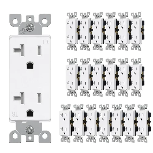 Vista 15 de CML - Paquete de 50 tomas de corriente de 15 amperios resistentes a manipulaciones, certificación UL Decorator Electrical Outlets, 15A/125V, NEMA