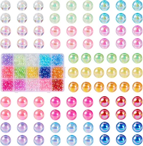 Vista 17 de Craftdady 30 cuentas acrílicas de 0.787 in de goma de mascar de color AB cuentas focales redondas gruesas de burbujas espaciadoras para bolígrafos
