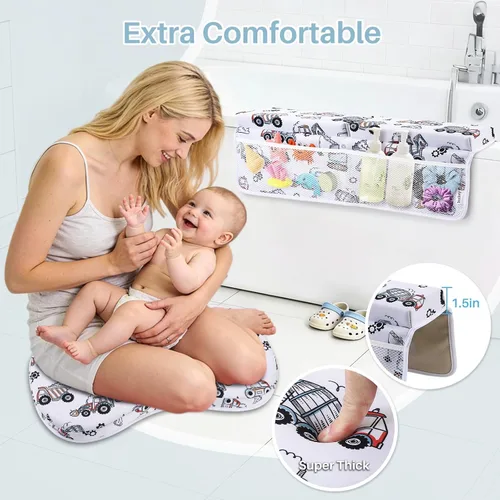 Vista 3 de Juego de rodilleras y coderas de baño, 1.6 pulgadas de grosor, secado rápido, almohadilla de rodillas para bañera con almacenamiento de accesorios