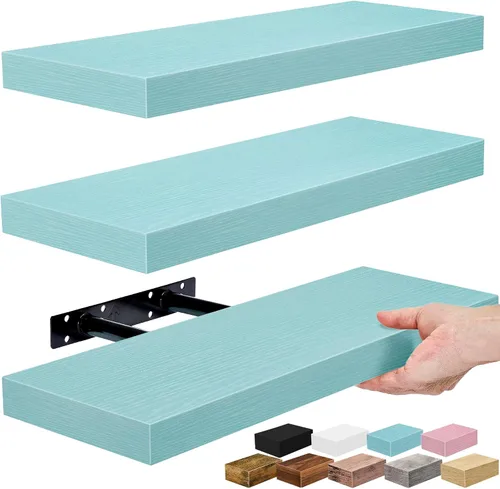 Vista 19 de Sorbus Estantes flotantes para pared, estante flotante de 16 pulgadas para cocina, dormitorio, sala de estar, baño, hogar y decoración de pared