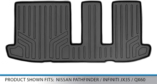 Vista 3 de SMARTLINER Alfombrillas de suelo de ajuste personalizado de tercera fila compatibles con Infiniti JX35 2013-2013