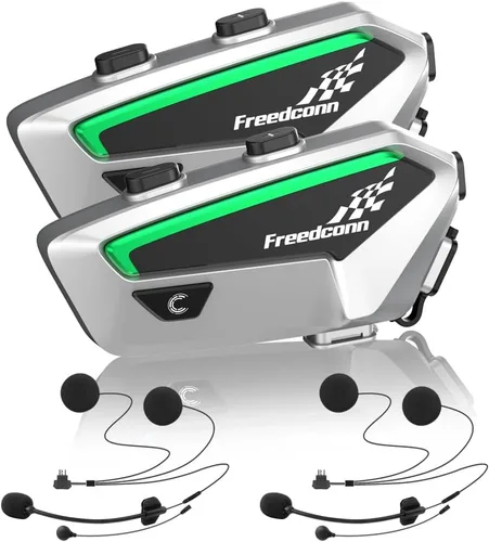 Vista 11 de FreedConn FX 10 Riders - Auriculares Bluetooth para motocicleta con intercambio de música, intercomunicador Bluetooth con cancelación de ruido/radio
