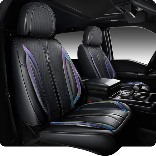 Vista 16 de CAR PASS Fundas de cuero beige para asiento de automóvil, juego completo de fundas de asiento automotriz transpirables e impermeables, cojín Grano