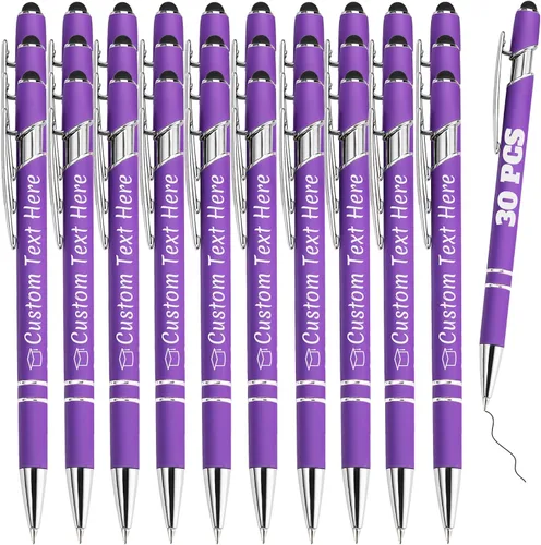 Vista 48 de Bolígrafos personalizados a granel 10 con nombre, grabados con punta de lápiz, bolígrafos de bola personalizados de escritura suave, regalos