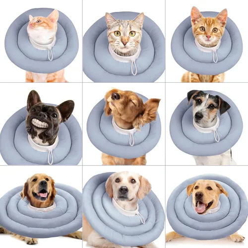 Vista 8 de IDOMIK - Collar de recuperación para perros, cono suave impermeable para perros después de la cirugía Comfy Protective Elizabethan Collar