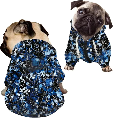 Vista 39 de Howilath Sudaderas con la bandera estadounidense para perros medianos, abrigo de invierno con diseño de pata de cachorro, ropa cálida con capucha
