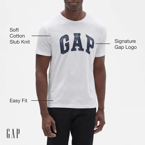 Vista 2 de GAP Men's Short Sleeve Slub Logo Tee T-Shirt