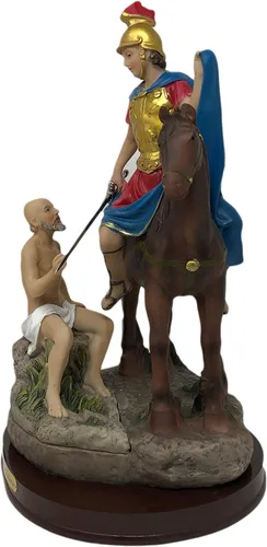 Vista 2 de San Martín Caballero 12" / 30 cm Estatua de San Martín de Tours Figura religiosa