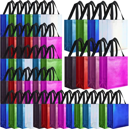 Vista 32 de Eccliy - 80 bolsas de regalo reutilizables, tamaño mediano, color negro
